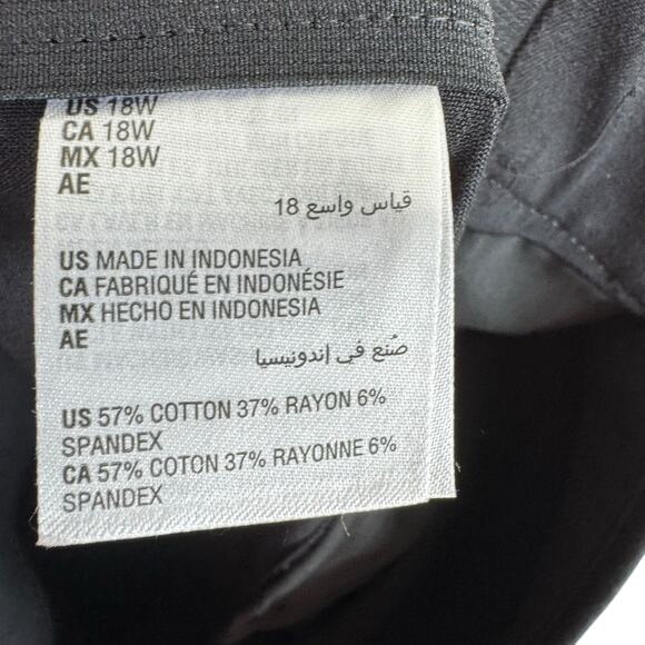 Alfani Black Cropped Straight Leg High Rise Dress Pants White Trim Size 18W - Picture 6 of 7